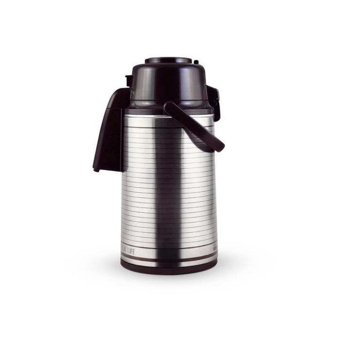 Royalford Airpot Flask, Double Wall Vacuum Insulation, 3L | RF10725 | 360 Rotating Base | Portable & Leak-Resistant | Pump Flask for Hot/ Cold Drinks, Tea, Coffee