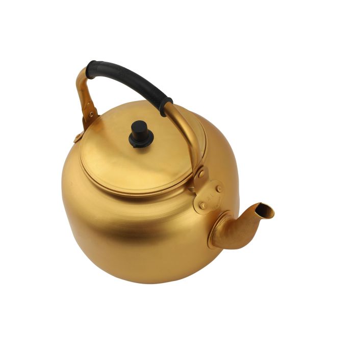 Royalford 4.0L Golden-Finish Aluminum Tea Kettle- RF10769| Rust and Corrosion Resistant Body with Comfortable and Anti-Scald Handle| Induction Compatible| Perfect for Indoor and Outdoor Use| Golden