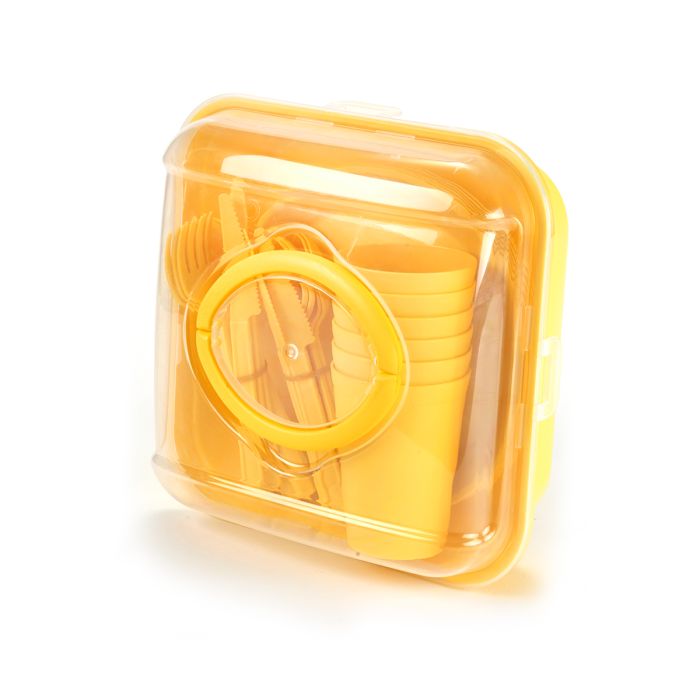 Royalford 32-Piece Charizma Picnic Set| RF10797| Reusable Plate and Glass Set| Outdoor Tableware| Reusable Cutlery| Suitable for Outdoor Picnic, Camping and Other Activities