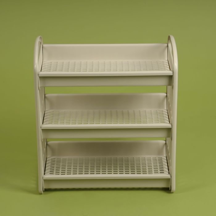 Royalford 3-Layer Storage Shelf- RF10885| Plastic Storage Rack| Multi-Purpose Storage Rack| Stand for Fruits, Vegetables, Containers, Toiletries, etc.| Storage Shelf for Home, Office and Kitchen