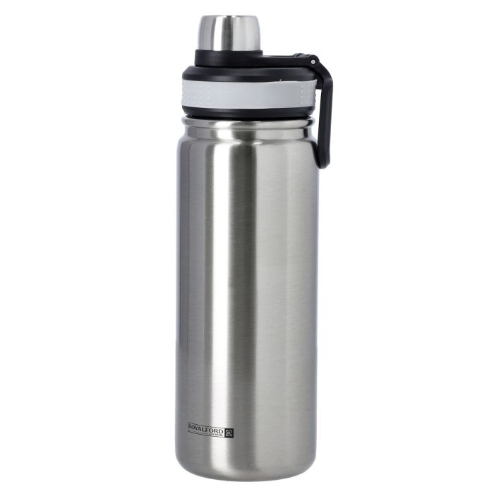 SS Vacuum Sports Bottle, 650ml Water Bottle, RF10983 | Double Wall Vacuum Insulation | Keep Drinks Hot Or Cold For Hours | Silicon Handle | Leak-Proof Lid