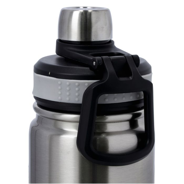 SS Vacuum Sports Bottle, 650ml Water Bottle, RF10983 | Double Wall Vacuum Insulation | Keep Drinks Hot Or Cold For Hours | Silicon Handle | Leak-Proof Lid