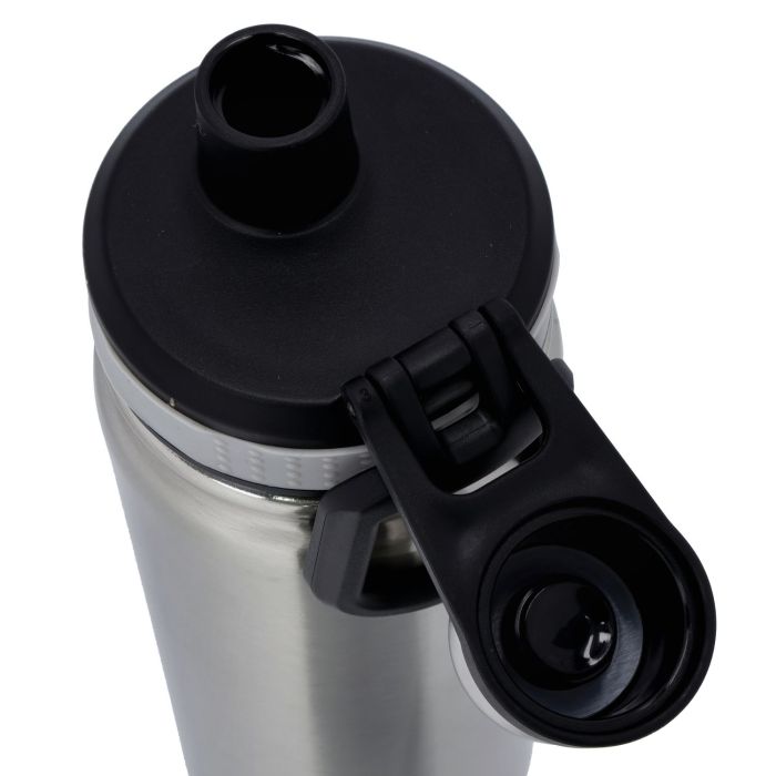 SS Vacuum Sports Bottle, 650ml Water Bottle, RF10983 | Double Wall Vacuum Insulation | Keep Drinks Hot Or Cold For Hours | Silicon Handle | Leak-Proof Lid