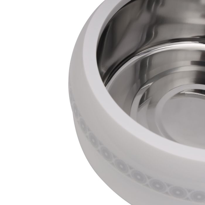 Royalford 2225 ML Zoria Insulated Casserole- RF11030| PP Body with Stainless Steel Inner Casting| BPA-Free| Easy to Carry| Firm Twist Lock| Casserole with Lid| Elegant and Unique Design| Super PU Insulation| White and Silver