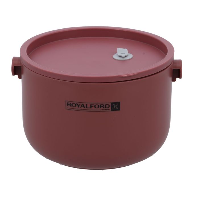 Royalford Single Layer Round Lunch Box, Stainless Steel Inner, RF11104 | 1000ml Food Storage Container with Individual Compartments | Durable Leak-Proof Eco-Friendly