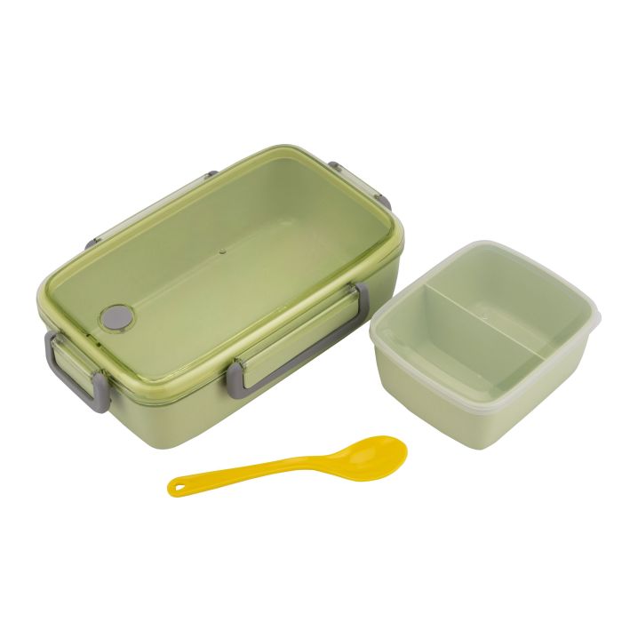 Royalford 950 ML Lunch Box with Cutlery- RF11125| Rectangular Box with Transparent Lid and Compartments| Plastic Tiffin for Kids and Adults for Schools and Offices
