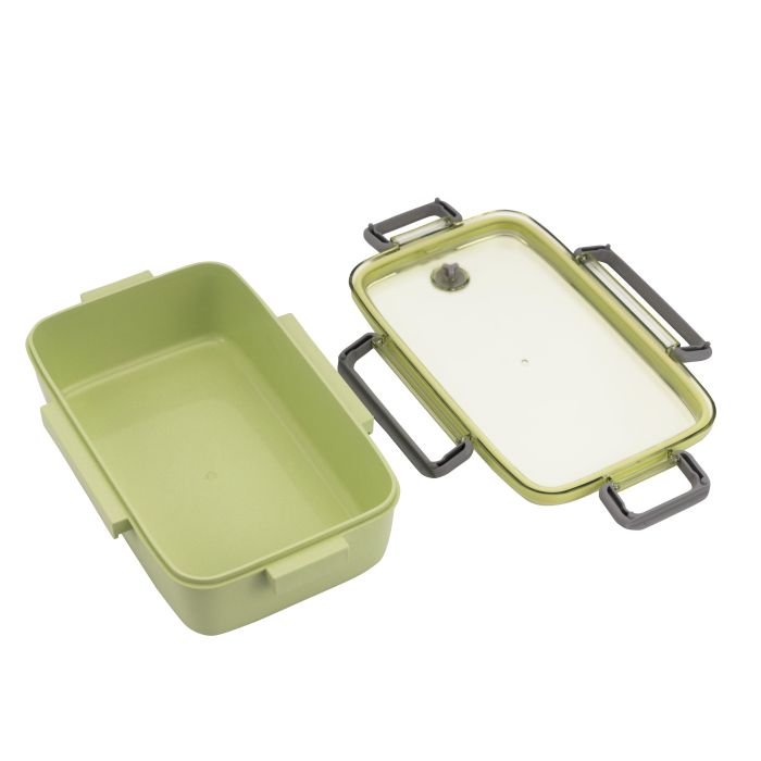 Royalford 950 ML Lunch Box with Cutlery- RF11125| Rectangular Box with Transparent Lid and Compartments| Plastic Tiffin for Kids and Adults for Schools and Offices