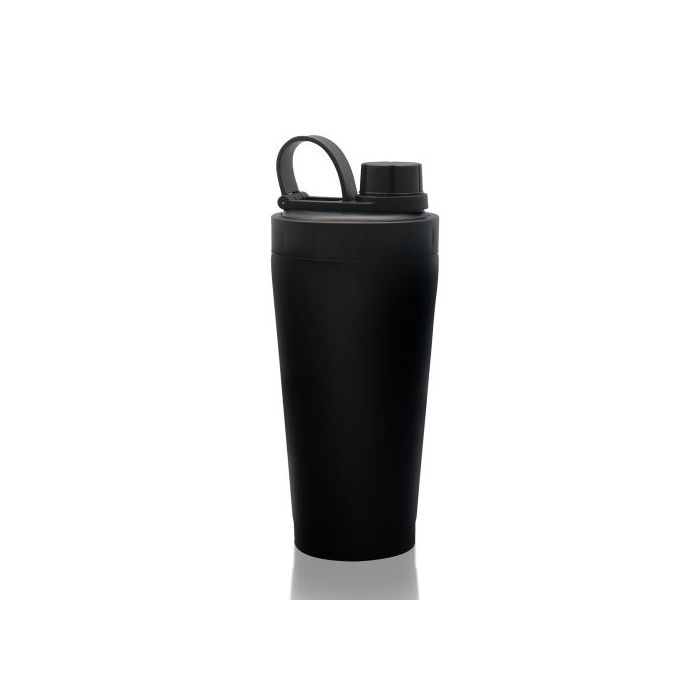 Royalford 500ML Shaker Bottle- RF11141| Double Wall Stainless Steel Shaker with PP Lid| Keeps Your Drinks Hot or Cold for Long Hours| Leak-Proof and Portable Design| Suitable for Indoor and Outdoor Use| Black