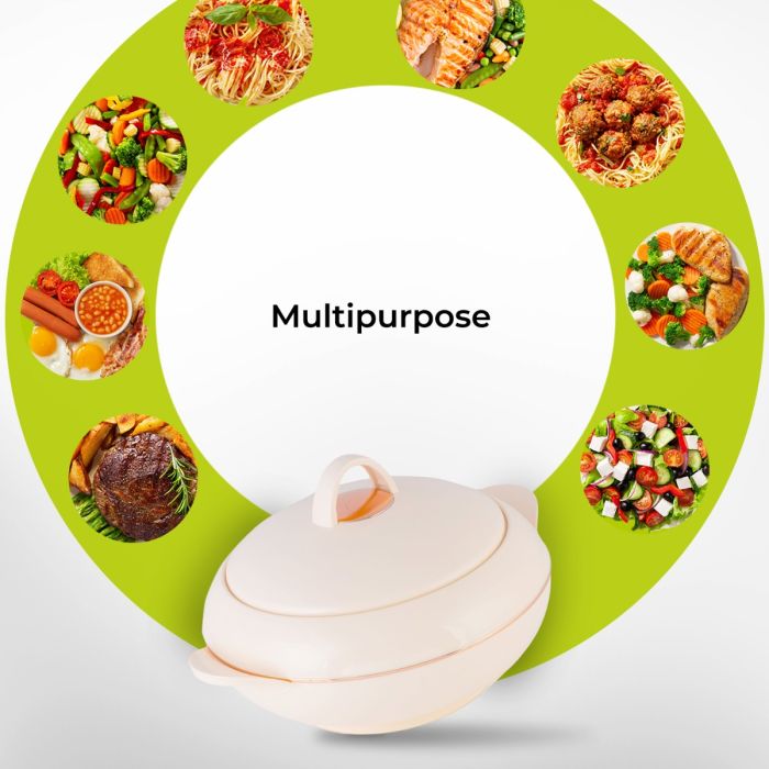 Omega Gold Insulated Casserole, Firm Twist Lock, RF11150 | Strong Handles | 1200ml Double Wall Insulated Serving Pot, Chapati Storage Box, Roti Serving Pot, Chapati Dabba