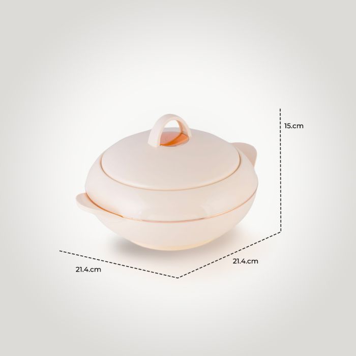 Omega Gold Insulated Casserole, Firm Twist Lock, RF11150 | Strong Handles | 1200ml Double Wall Insulated Serving Pot, Chapati Storage Box, Roti Serving Pot, Chapati Dabba