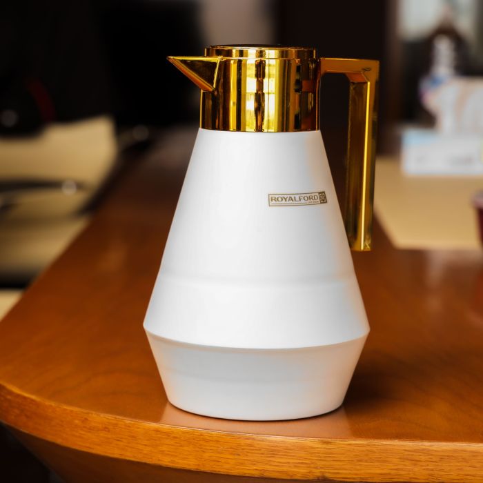 Royalford Aalia 1 L Vacuum Flask- RF11156| Double-Walled Flask with Pink Glass Inner and PP Outer Body| Keeps Your Drinks Hot or Cold| Leak-Proof and Portable Design| Suitable for Indoor and Outdoor Use| Grey