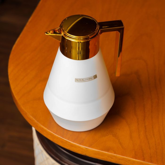 Royalford Aalia 1 L Vacuum Flask- RF11156| Double-Walled Flask with Pink Glass Inner and PP Outer Body| Keeps Your Drinks Hot or Cold| Leak-Proof and Portable Design| Suitable for Indoor and Outdoor Use| Grey