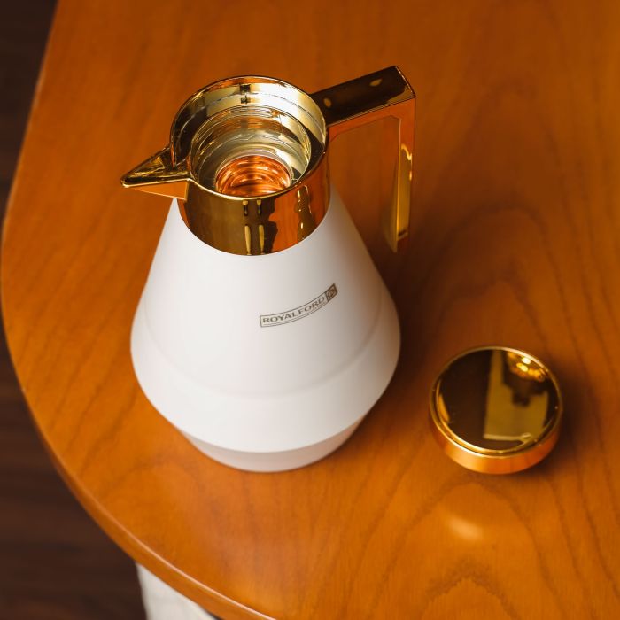 Royalford Aalia 1 L Vacuum Flask- RF11156| Double-Walled Flask with Pink Glass Inner and PP Outer Body| Keeps Your Drinks Hot or Cold| Leak-Proof and Portable Design| Suitable for Indoor and Outdoor Use| Grey