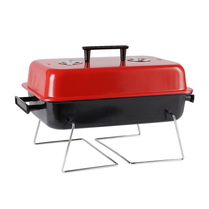 Royalford Hamburger Stove- RF11677| Portable Charcoal Grill with Large Cooking Surface| Perfect for Indoor, Camping, Hiking and Other Outdoor Entertainment| Strong, Sturdy and Durable Stamped Steel Construction with Chrome Plate Cooking Grid| Red