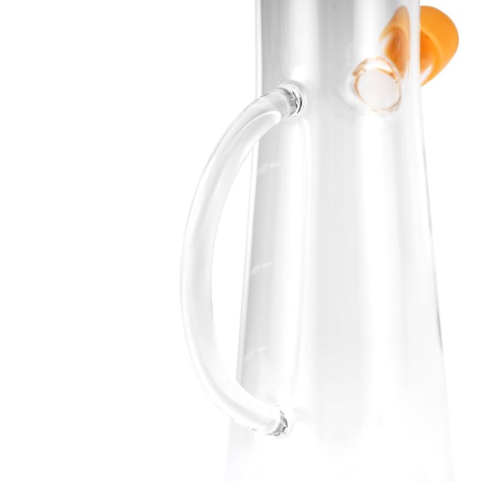 Royalford 600 ML Glass Oil Bottle- RF11930| Transparent Oil Dispenser, Perfect for Dispensing Oil, Vinegar, Olive Oil, Spices, Etc.| With Handle, Wooden Lid and Pouring Spout| Clear