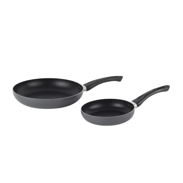 Royalford 10 Piece Non-Stick Cookware Set- RF11972| Press Aluminum Body with 3 Layer Coating | CD Base, Bakelite Handles and Tempered Glass Lid, Gray