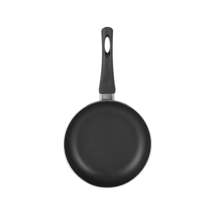 Royalford 24 CM Aluminum Fry Pan- RF11976| With Tempered Glass Lid, Strong Aluminum Body With Non-Stick Coating And Bakelite Handle| Compatible With Hot Plate, Halogen, Ceramic And Gas Stovetops| Perfect For Frying, Sauting, Tempering| Black
