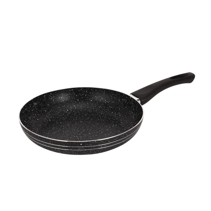 Royalford 9-piece Ritz Plus Cookware Set- RF12514/ Marble Coated and Press Aluminum Body, Includes Casseroles, Saucepan, Bamboo Kitchen Tools and Fry Pan/ Black
