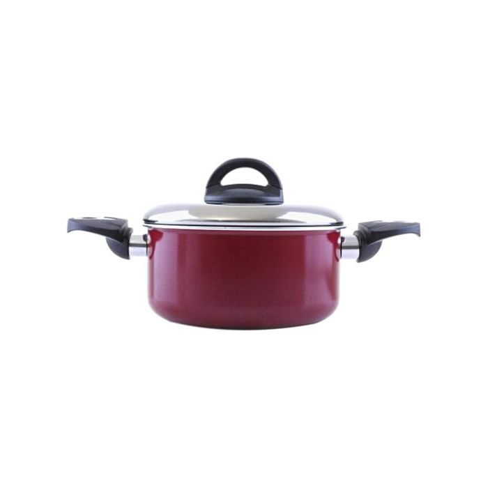 Non-Stick Ceramic Casserole with Lid 22 cm- Durable Non-stick Coating, High-Quality Construction with Heat Resistant Handle | Dishwasher Safe | Non-Stick Dish for Gas & Ceramic Hobs