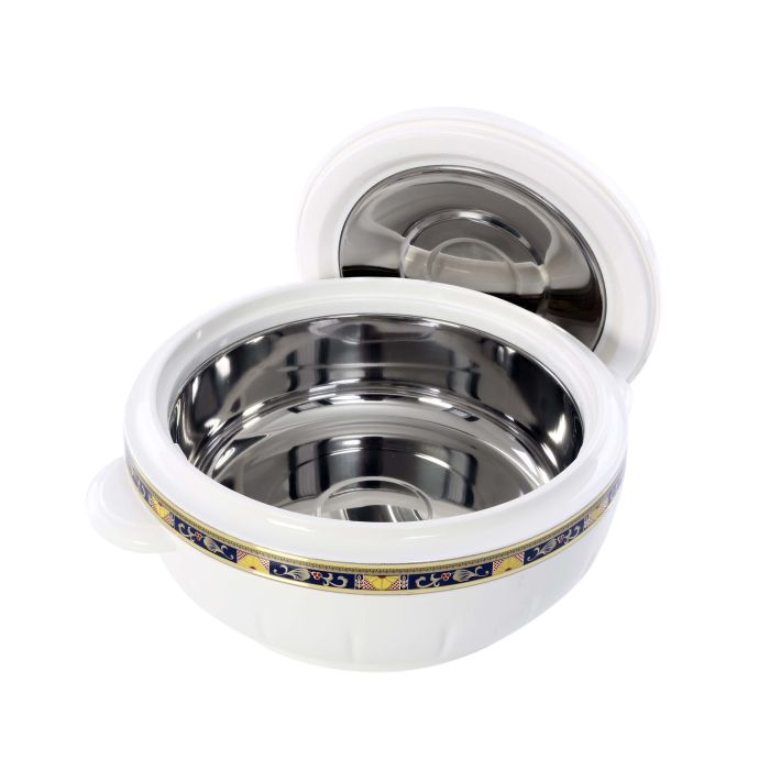 Royalford RF1640 2500 ml Litre Classic Casserole - Thermal Casserole Dish - Double Wall Insulated Serving Dish with Lid - Thermal Food Storage Container - Stainless Steel Inner - Keeps Food Warm or Cool