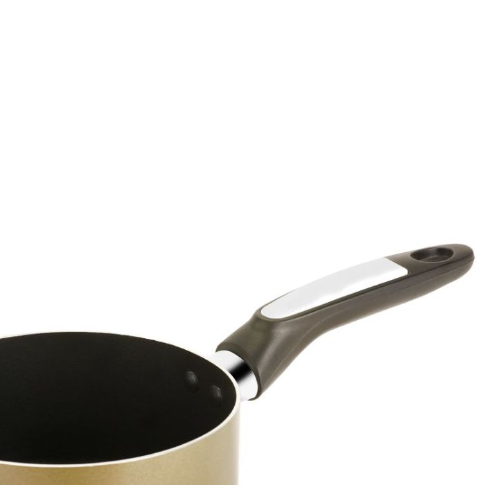 Royalford RF2962 20cm Non-Stick Enamel Aluminium Saucepan with Glass Lid - Portable Cool Touch Handle with Hanging Loop | Induction & Dishwasher Safe|Healthy Cooking | Ideal for Home Hotel & More