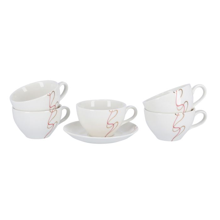12PCS Bone China Round Cup & Saucer Set Royalford RF4307