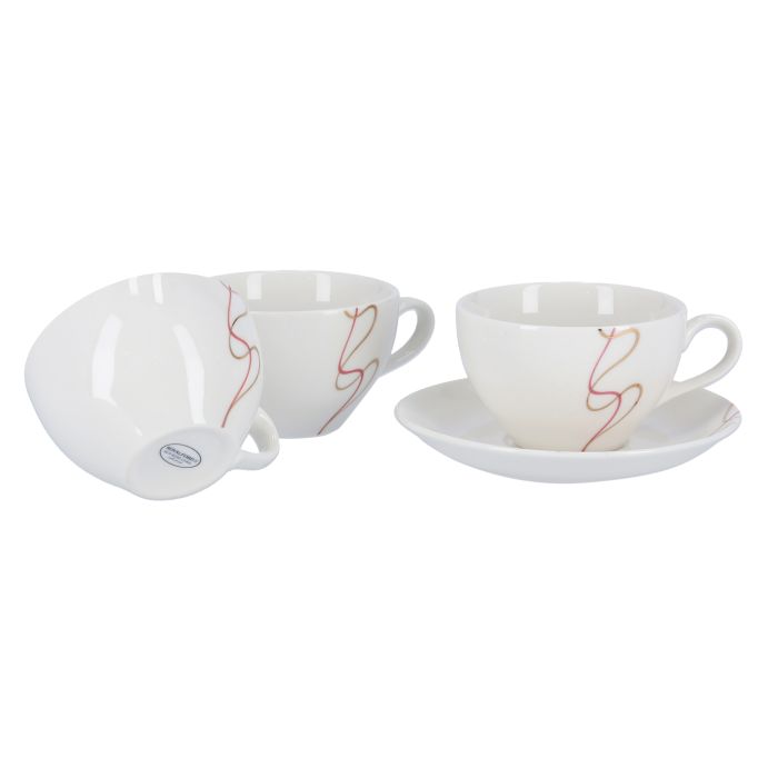 12PCS Bone China Round Cup & Saucer Set Royalford RF4307