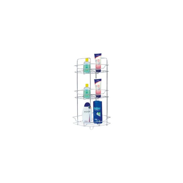 Royalford RF4374 3-Tier Corner Rack - Portable Design, Strong & Sturdy Material | Spice Rack Kitchen Bathroom Countertop Organizer Vanity Tray Cosmetic Makeup Storage Standing Shelf