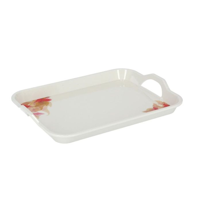 Melamine Flower Carnival Handle Tray, 17.5 Inch