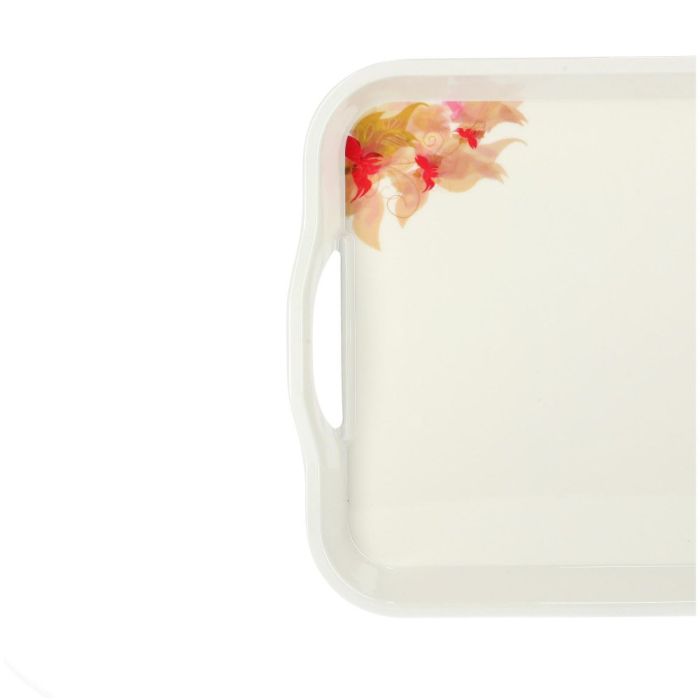 Melamine Flower Carnival Handle Tray, 17.5 Inch