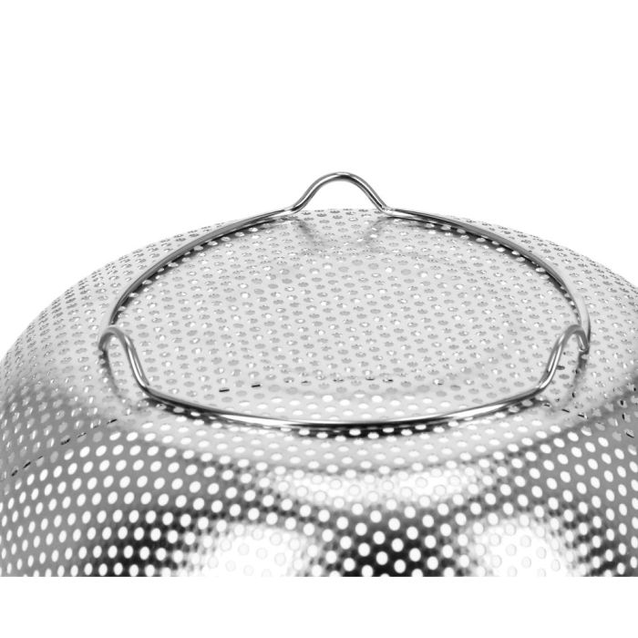 Royalford RF5405 Stainless Steel Micro-Perforated Colander - 28.5 CM Professional Colander for Food Fruit Vegetable & Pasta - Strainer with Heavy Duty Bakelite Handles & Self-draining Solid Tripod Ring Base