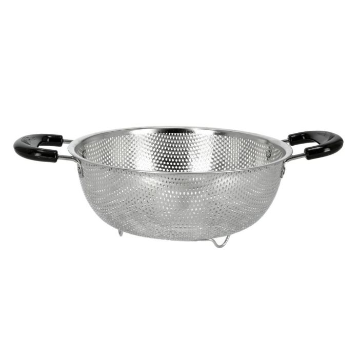 Royalford RF5405 Stainless Steel Micro-Perforated Colander - 28.5 CM Professional Colander for Food Fruit Vegetable & Pasta - Strainer with Heavy Duty Bakelite Handles & Self-draining Solid Tripod Ring Base