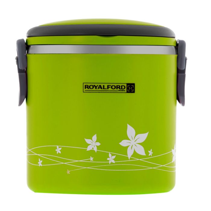 Royalford RF5650 1800ml Lunch Box - Leak Proof & Airtight Lid Food Storage Container - High Quality Stainless Steel Inner, Durable, Non-toxic and Extended Fastening Lid Design - Portable and Dishwasher Safe