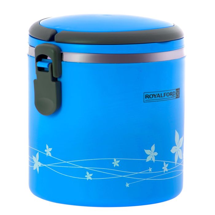 Royalford RF5650BL 1.80L Lunch Box - Portable Stainless Steel Stackable Compartment Lunch/Snack Box, 2-Tier Bento /Food Container, Leak-proof | Microwave & Dishwasher | Ideal for Office Trekking & More