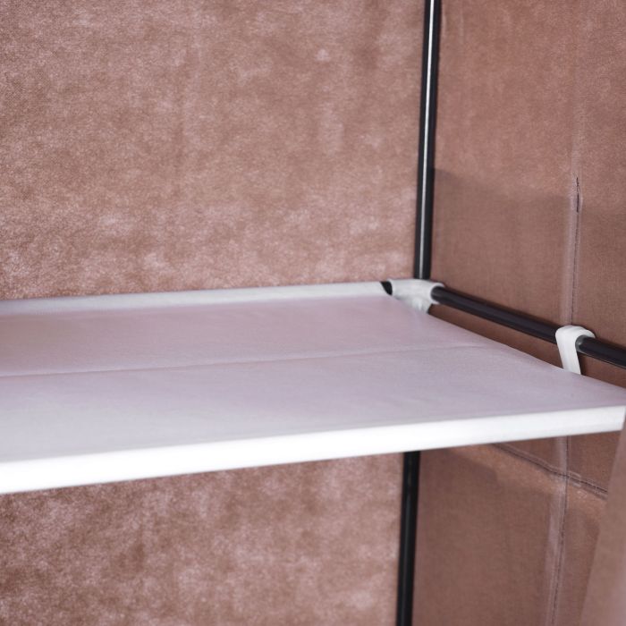 Royalford RF6069N Wardrobe - Portable Wardrobe for Hanging Clothes, Modular Cabinet for Space Saving, Lightweight, Dust Proof Closet Organizer Wardrobe, Storage Mesh Shelves | Ideal for Men, Women & Children