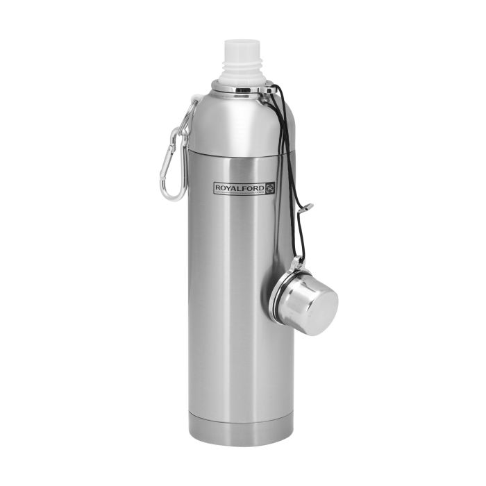 Royalford RF6147 500ml Vacuum Bottle - Double Wall Stainless Steel Flask & Water Bottle - Hot & Cold Leak-Resistant Sports Drink Bottle - High-Quality Vacuum Insulation Bottle for Indoor Outdoor Use
