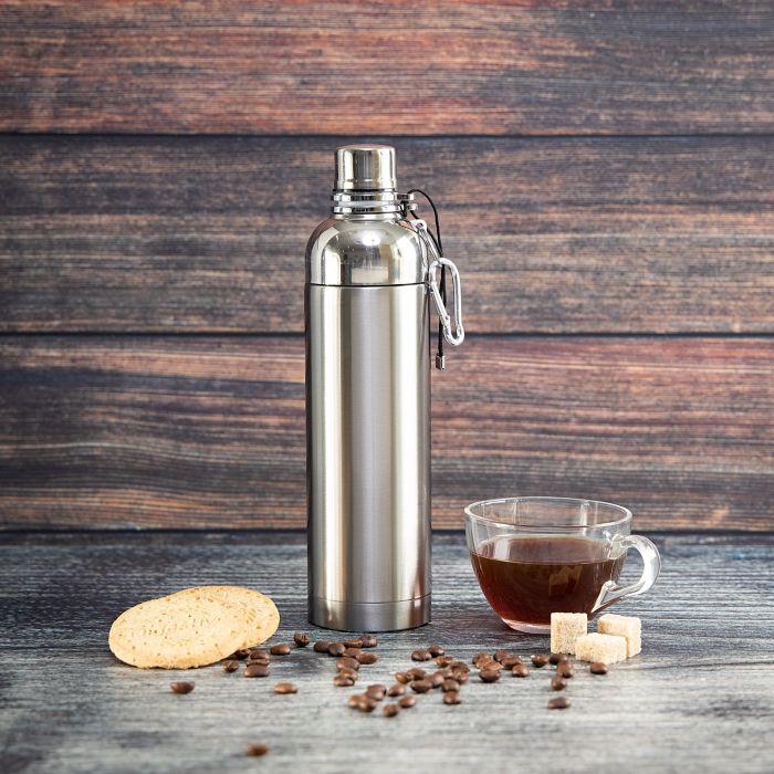 Royalford RF6147 500ml Vacuum Bottle - Double Wall Stainless Steel Flask & Water Bottle - Hot & Cold Leak-Resistant Sports Drink Bottle - High-Quality Vacuum Insulation Bottle for Indoor Outdoor Use