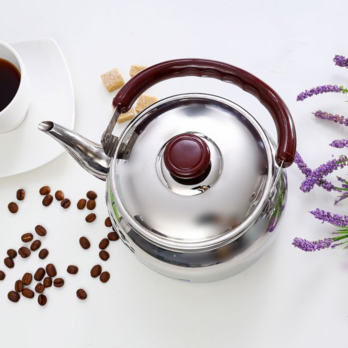 Royalford RF6986 Stainless Steel Stove Top Tea Kettle, 2L | Large Capacity Stainless Steel Stove-top Tea Pot - Tea Coffee Pot Ideal for Home Office & Hotel - Compact & Stylish Design with Heat Resistant Handle