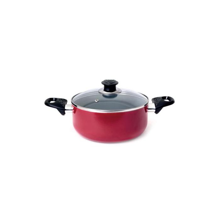 Royalford RF6443 Non-Stick Ceramic Casserole with Glass Lid 30 cm- Durable Non-stick Coating, High-Quality Construction with Comfortable Resistant Handle | Non-Stick Dish for Gas, Induction & Ceramic Hobs
