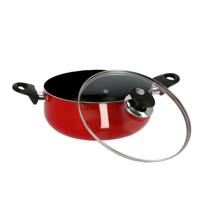 Royalford RF6444 Non-Stick Ceramic Casserole with Glass Lid 32 cm- Durable Non-stick Coating, High-Quality Construction with Comfortable Resistant Handle | Non-Stick Dish for Gas, Induction & Ceramic Hobs
