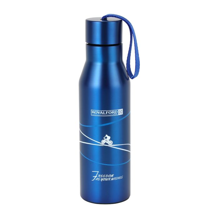 Royalford RF6606 720ml Stainless Steel Vacuum Bottle - Double Flask & Water Bottle | Hot & Cold Leak-Resistant Lid with Hanging Loop | High-Quality Vacuum Insulation Bottle for Indoor Outdoor Use