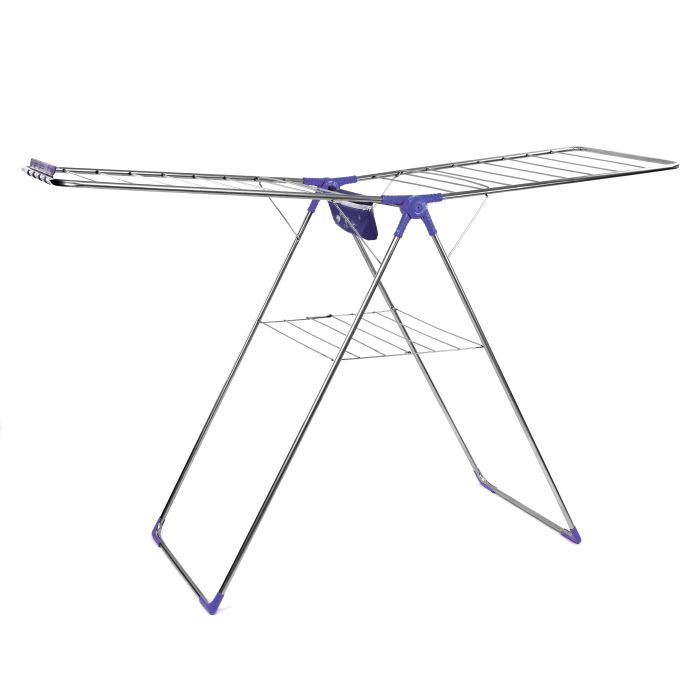 Royalford RF7137 Large Folding Clothes Airer 180x55 Cm - Drying Space Laundry Washing |Durable Metal Drying Rack | Multifunctional Air Dryer Ideal for Indoor and Outdoor | Easy Store 2 Folding Winged Clothes Airer