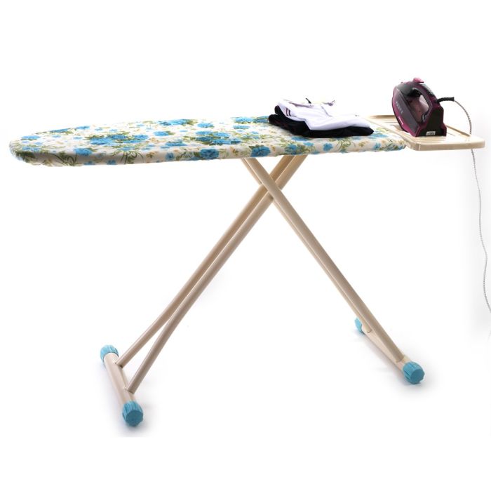 Royalford RF7138 Mesh Ironing Board 41x116 Cm - Portable, Steam Iron Rest, Heat Resistant Cover | Contemporary Lightweight Board with Adjustable Height & Rubber Feet Cover
