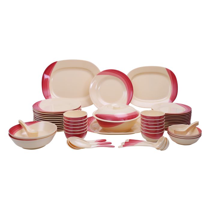 Royalford RF8102 Ribble Designed Melamine Dinner Set, 64 Pcs