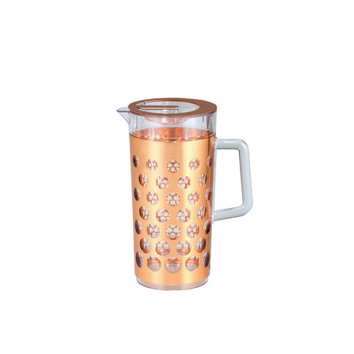 Royalford RF8227 2310 ML Rose Gold Acrylic Water Jug - Multi-Purpose Pitcher, Transparent leak-Proof Lid with Spill Proof Pouring Spout | Ergonomic Handle & Lead-Free | Ideal for Water, Juice & More