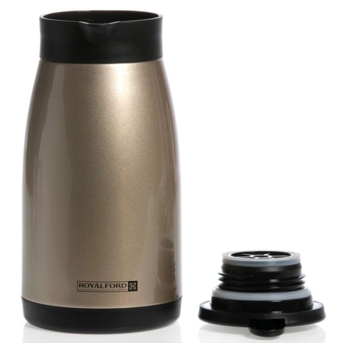 Royalford RF8304 1L Insulated Vacuum Thermal Flask - Portable Double Walled Stainless Steel Vacuum Isolating Jug for Tea, Coffee, Hot & Cold Drinks | Lightweight & Leak Resistant Insulated Travel Mug | Perfect Hot & Cold Beverages