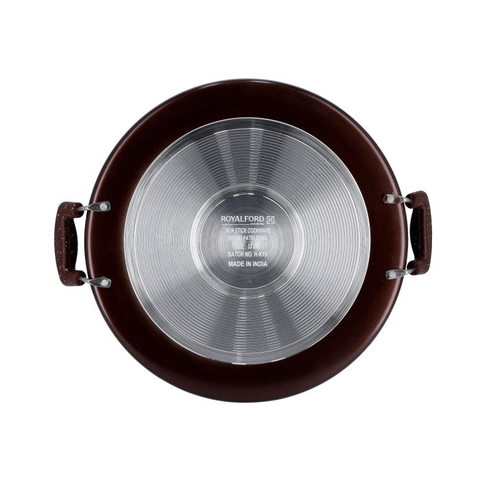 Royalford Multipurpose Round Tawa with Granite Coating - Heat Resistant Handle Non-Stick Surface with 4.5mm Thickness Suitable for Crepe Chapatti Pancakes Roti Dosa Flatbread or Naan Bread