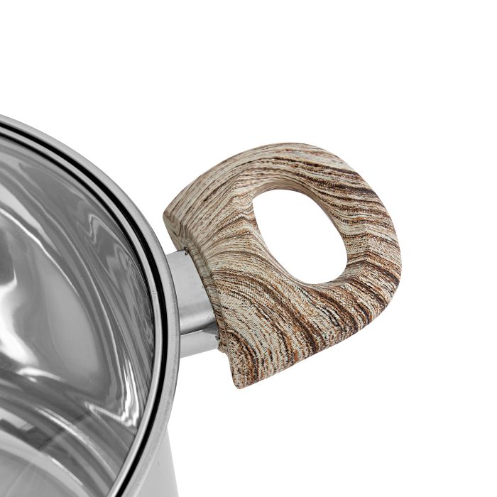 Royalford RF8550 28cm Stainless Steel Casserole with Glass Lid - Durable, High-Quality steel Construction | Non-Stick Dish for Gas, Induction & Ceramic Hobs