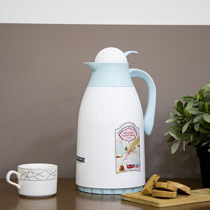 Vacuum Flask, Double Walled Insulated Carafe, RF8556GR | 1.3L /44Oz Jug | Heat & Cold Retention | Asbestos-Free Glass Inner Insulated Airpot | Portable & Leak Proof