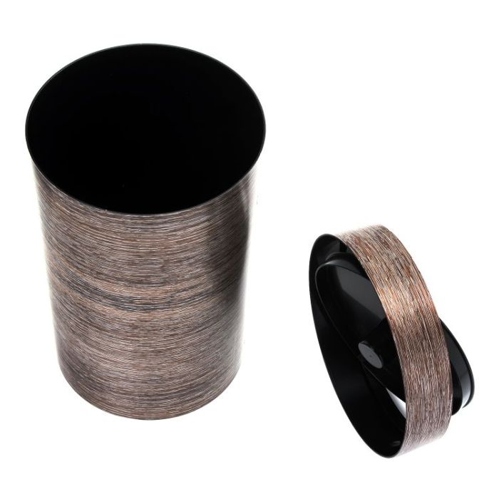 Royalford RF8693 8L Dust Bin - Swing top Lid, Durable Design, Unique Wood Finishing and Polymer Material - Trash Bin Perfect for Home or Office Use - Easy to Clean, Smooth Polishing Surface & Stylish Design